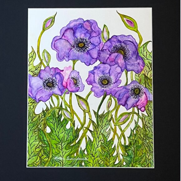 Picture 1 of 1 Have one to sell? Sell now PAINTING WATERCOLOR ORIGINAL ART POPP